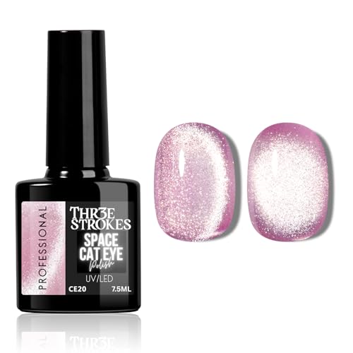 Image of THR3E STROKES 9D Glitter Cat Eye Gel Magnetic Nail Polish Art Manicure DIY at Home Soak Off UV Gel 7.5ML (CE20, 7.5ML)