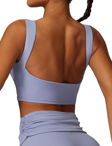 Hauts de Sport Top Yoga Femme SEAUR Débardeur Dos Nu Sans Manches Fitness