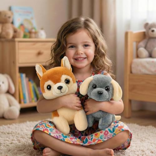 Image of Tabitha Stuffed Toys-Ultra Soft Plush Toy for Kids | Birthday Gifts for Kids and Girls | (Combo of 2 Toys 25 Cm Sandal Cat & 25 Cm Grey Dog)