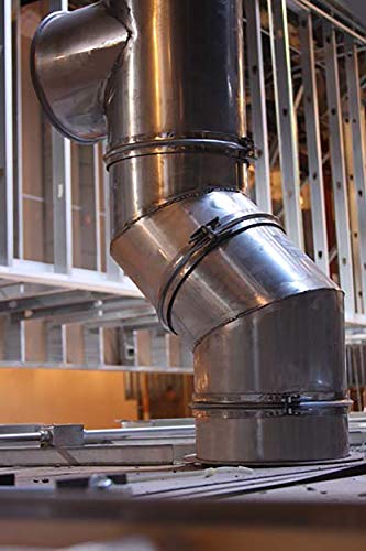 Single Wall Stainless Steel Pre-Engineered Grease Duct- Used For The Removal Of Smoke And Grease-Laden Vapors. No On-Site Welding Required. (8" Round Duct, Elbow 90 Degree) #TOP1