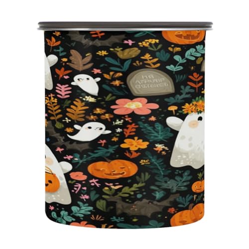 pnyoin Ghosts All Around Us Coffee Canister Coffee Bean Storage 500ml Food Storage Container Perfect for Loose Tea Candy Sugar Nuts Spices