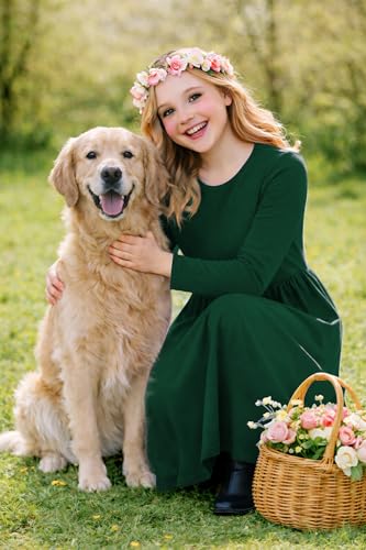 Image of Deerose Girls Maxi Dress Short Sleeve Casual Long Dresses with Pockets 5-14 Years