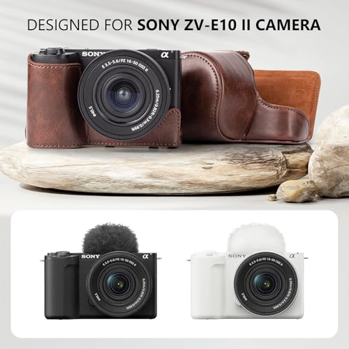 Funda protectora de cuero PU para cámara Sony ZV-E10 II miniatura 2