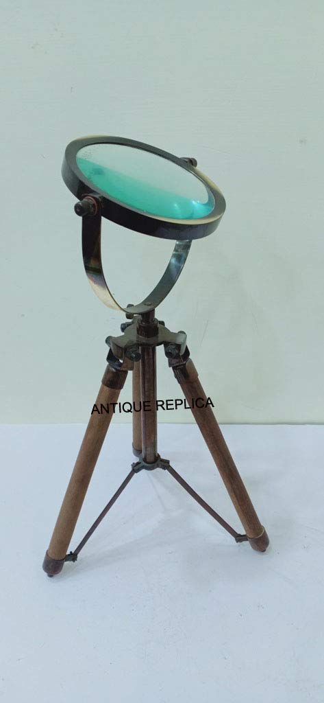 Vintage Maritime Nautical Magnifying Glass With Stand, Antique Bronze, Dia 4 Inches - Image 3