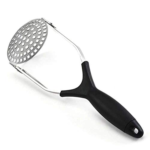 Kdelight Heavy Duty Stainless Steel Potato Masher, Ricer, Vegetable & Fruit Masher, Silver, 10cm x 27cm