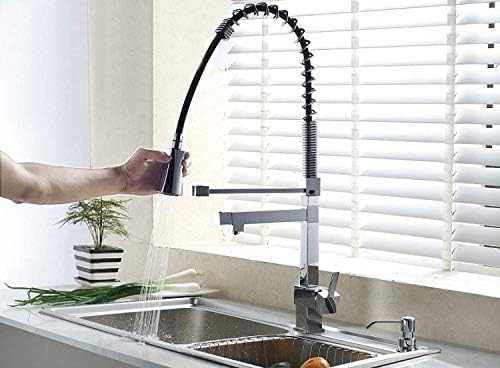 Fengong Robinet mousseur pour évier de cuisine Style américain Finition satinée