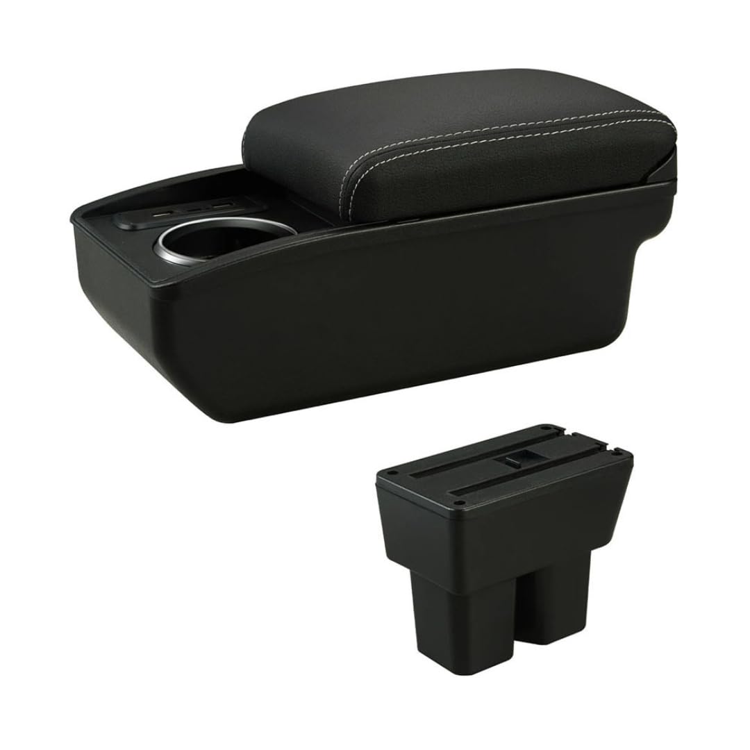 Toiumops Armrest for Suzuki Jimny 2019-2024, Car Armrest Box Center Console Store box(C3 White Line 6USB)