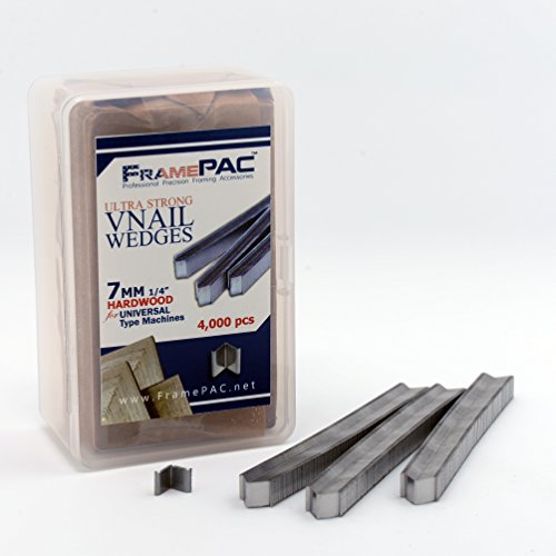 Image of V Nails for Picture Frames Hardwood Universal (UNI) 7mm (1 /4 Inch) [4000 V-Nail Pack, Stacked] - (for use in Automatic V Nailer for Picture Framing, Automatic V Nailer for Picture Frames)