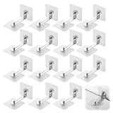 15 Paare Möbel-Wandanker Kippsicherung Möbel Ohne Bohren Wandbefestigung Schrank Transparent Wandbefestigung Schrank Kippschutz Möbel Wandanker für Kleinkinder für Schrank Kommode Baby-Proofing