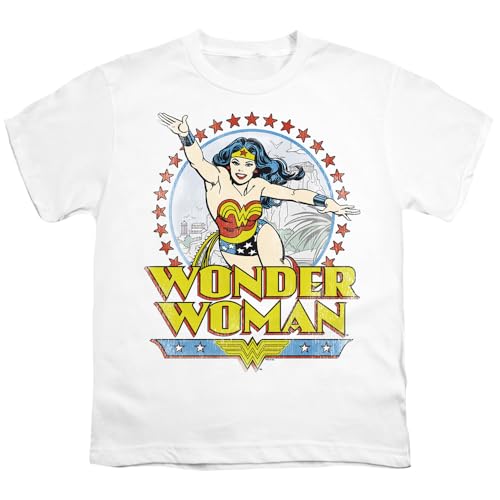 Popfunk Wonder Woman Distressed Stars Kids T Shirt for Youth Toddler Boys and Girls2