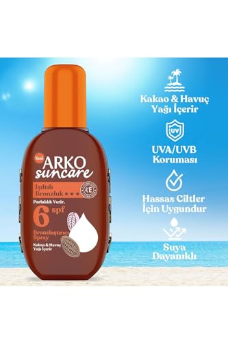 Arko Bronzlaştırıcı Güneş Yağı Sprey, SPF 6, 220 ml
