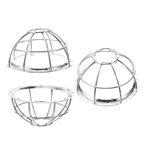Operitacx 3 Piezas Protector para Detector de Humo de Hierro Resistente de Unidades con Base Plateada Cobertura Segura Antiimpactos para Sótanos Garajes y Concurridos
