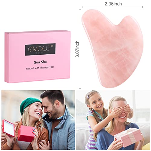 Gua Sha Masajeador Facial Cuarzo Rosa Piedra Jade para Rostro y CuerpoMasaje Herramienta de Masaje - imagen 6