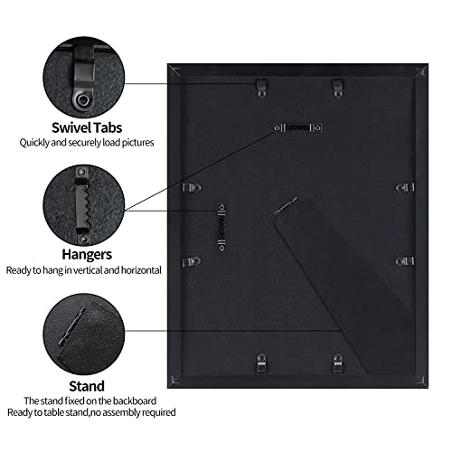 6X8 Picture Frame Classic Black Wooden Photo Frame Set Of 3, Display Pictures 4X6 With Mat Or 6X8 Without Mat, Wall & Tabletop Picture Frames With Stand (Match To Eiffel Tower Printed Artwork) #TOP6