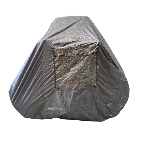 Vanilla Leisure - Lightweight Grey Bicycle Cover For Upto 3/4 Adult Bikes Waterproof Cover Clear Pocket for Warning Sign Elaticated Retaining Straps