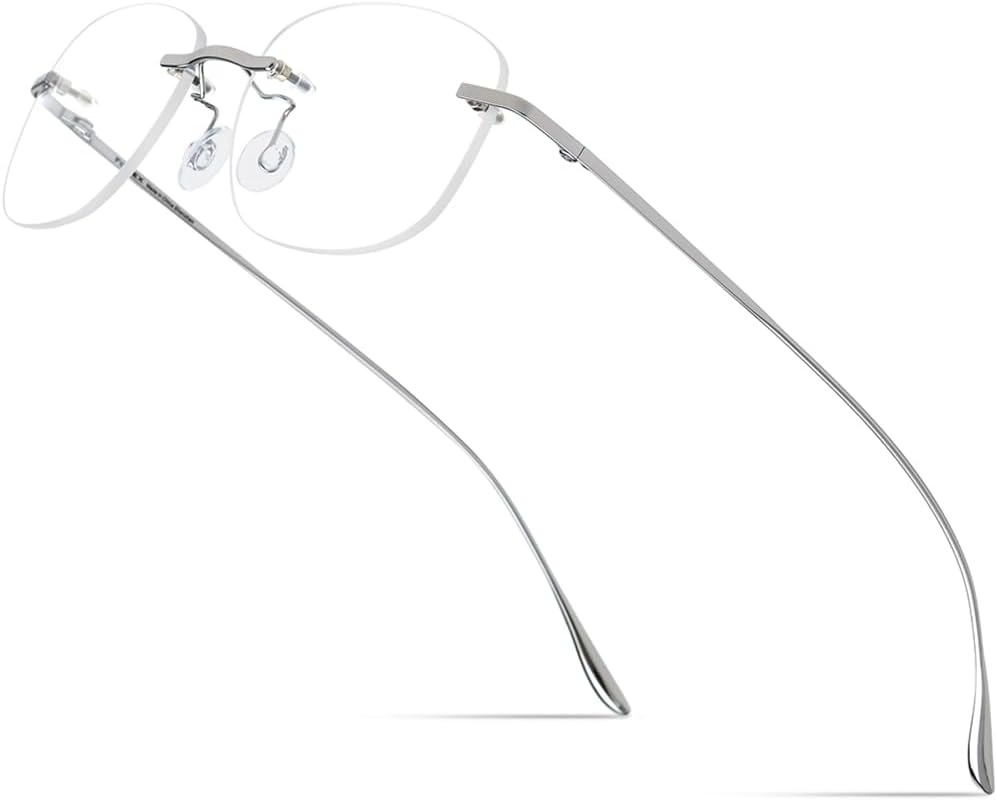 FONEX Metal Square Eyeglasses,Full Rim Lightweight Glasses Frame for Men 8105