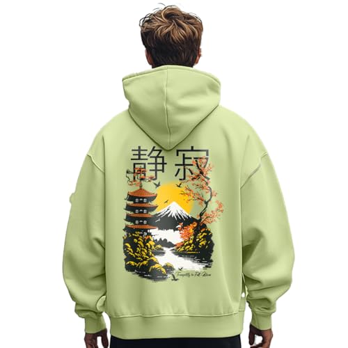 Image of Nobero Men's Graphic Printed Oversized Hoodie | Cotton Rich Fleece Hooded Sweatshirt | Relaxed Fit Casual Winter Wear for Men