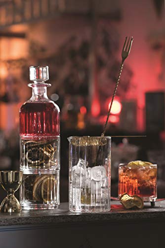 Glass 3 Pc Set, Crystal Glass Whiskey Decanter With 2 Tumblers, Stackable, Double Old Fashioned Tumblers, Dof, Decanter Is 12 Oz, Each D.o.f. Tumbler Is 12 Oz, By Barski, Made In Europe #TOP4