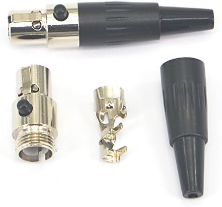 Mini XLR Cannon Female Connector 4pin Socket Mic Microphone Silver Pack of 2