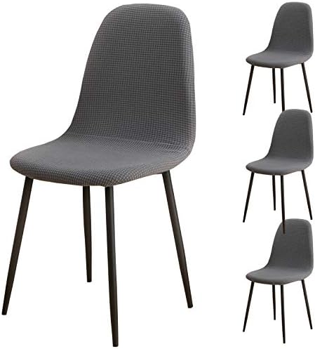 Shell Chair Slipcover Dining Chair Covers Pack of 4,Stretch Removable Jacquard Lounge Corner Armless Chair Covers for Dining Room,Kitchen,Bedroom,Living Room(Teal) 
