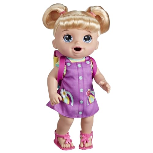 Image of Baby Alive Time for School Baby Doll Set, Back to School Toys for 3 Year Old Girls & Boys & Up, 12 Inch Baby Doll, Blonde Hair