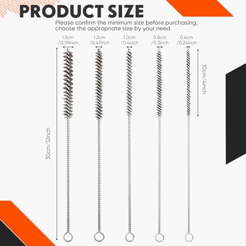 Perthlin 10 Pcs Wire Tube Brushes Bulk for Cleaning Pipe Tube, Silver by Perthlin - Used condition - Image 2