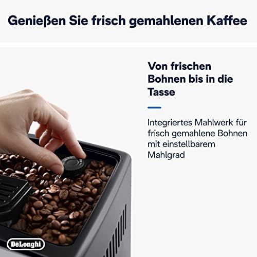 De'Longhi Dinamica Plus ECAM 370.70.B automatyczny ekspres do kawy z systemem LatteCrema, do cappuccino i espresso, kolorowy dotykowy wyświetlacz 3,5'' TFT , aplikacja, funkcja dzbanka kawy, czarny