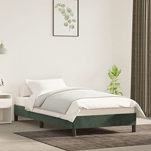 Homgoday Bettgestell aus Samt, Grün, 90 x 200 cm, Bettgestell 80/90/100/120/140/160/180/200 x 200 cm, für Einzelbett, Doppelbett für Erwachsene und...