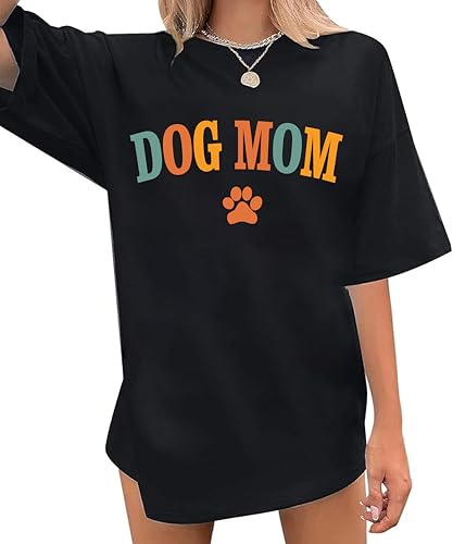 Oversized Dog Mom Paw Print Shirt