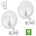 VIVOSUN 2-Pack 6 Inch Clip on Oscillating Fan Fit for 0.59 to 1 Inch Grow Tent Pole with 2-Speed Control
