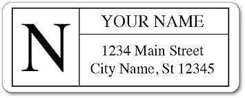 Personalized Return Address Labels - Monogram Design - 60-1020 Custom Self-Adhesive Stickers