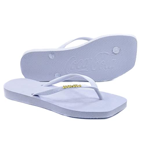 Sandálias Coca-Cola, Square Sandal II, Feminino, Branco/Branco, 36