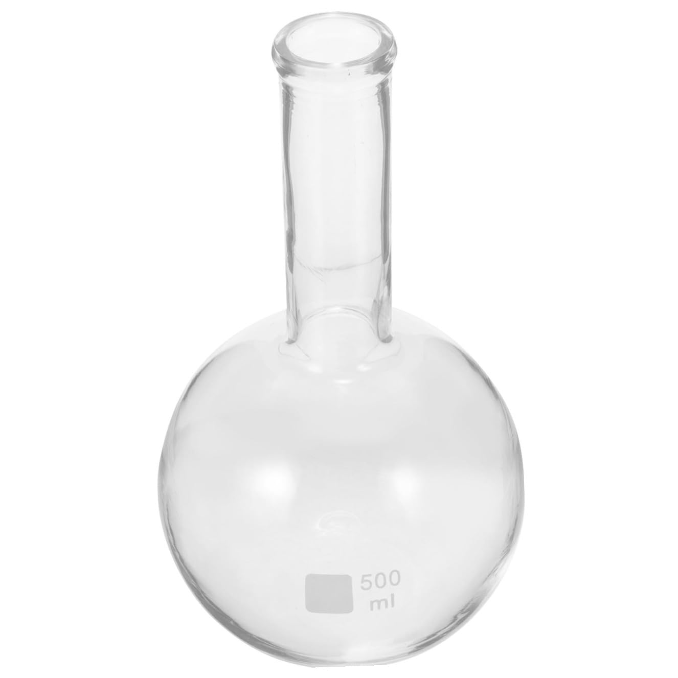 500ml Glass Chemistry Flask Long Neck Flat Bottom Laboratory Distillation Flask with Scale for Scientific Experiments