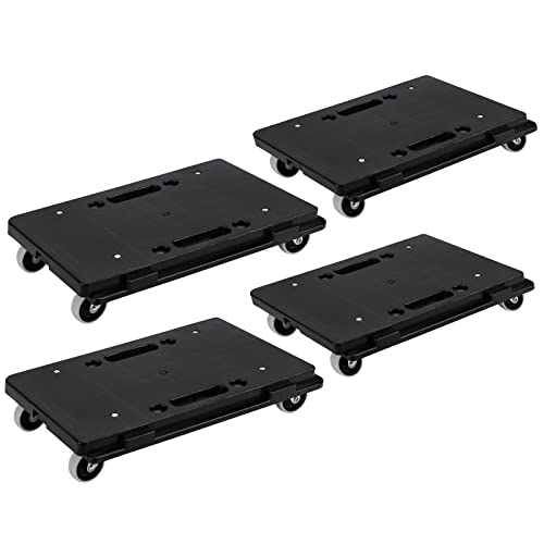 Nellyke Furniture Movers With Wheels Portable Moving Rollers Leg Dollies For Heavy Furniture 4 Wheels Small Flat Dolly 500 Lbs Capacity, 4 Pack, Black #TOP14