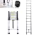 Telescoping Ladder 16.4ft Aluminum Extension Folding Ladder 5m, Portable Heavy Duty Multi-Purpose Telescopic Ladder with Slip-Proof Feet, 330LBS Capacity, Ladder for Home Loft or RV