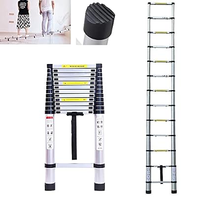 Telescoping Ladder 16.4ft Aluminum Extension Folding Ladder 5m, Portable Heavy Duty Multi-Purpose Telescopic Ladder with Slip-Proof Feet, 330LBS Capacity, Ladder for Home Loft or RV