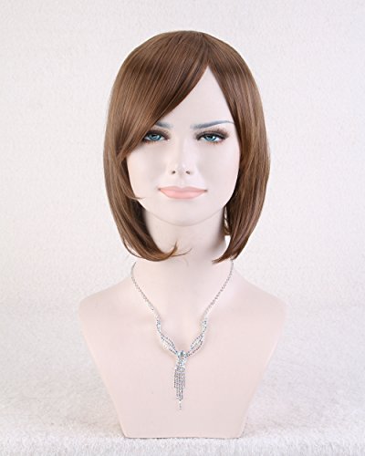 Cool2day Womens Capless Short Straight Bob Synthetic Hair Wig (Model: Jf010332) (Light Brown)