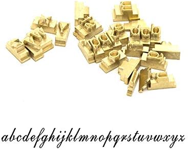 Multi-Function Digital Foil Hot Stamping Logo Embossing Brass Alphabets Label Bronzing Machine Brass Leather Wood Stamp Embosser Tool Set (Low case Letters (a~z), English 111 Vivace BT)