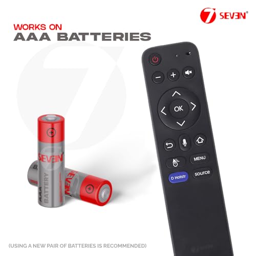 Image of 7SEVEN Universal Remote for Amstrad, Akai, Micromax, Skytron 4K Ultra HD Smart TVs - Voice Command Enabled, Ensure Key-by-Key Match with Existing Remote for Perfect Compatibility