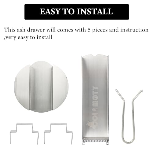 Image of Upgrade Ash Drawer Accessories for Big Green Egg Large (Version After 2022)-BGE Replacement Parts Ash Clean Tool-Stainless Steel
