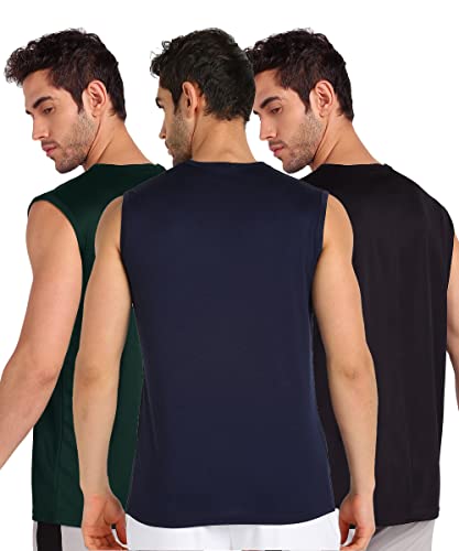 Image of TQH Sleeveless T Shirts for Men | Vest for Men | Tank Top Men's | Sando for Man | Man Sleeveless Gym Vest Round Neck Solid Casual T-Shirt for Workout Running Sports Beach
