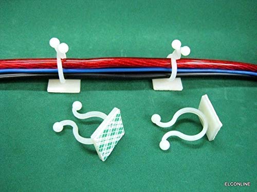 Lot de 20 crochets autocollants - Blanc - Pour mini tringle à rideaux