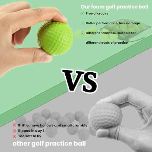 Image of 12 Pack Foam Golf Practice Balls - Realistic Feel and Limited Flight Training Balls for Indoor or Outdoor (12 Multicolor)