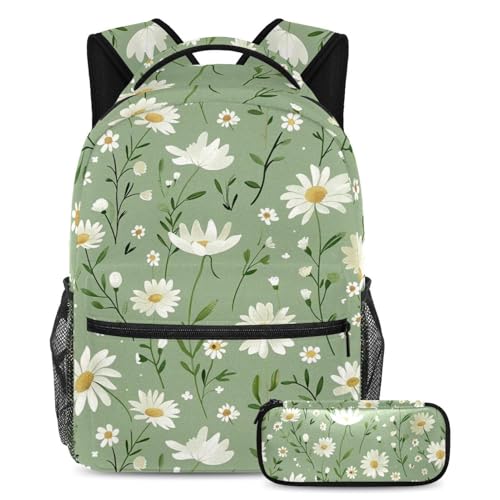 Sac à dos voyage et randonnée à motif marguerite 2pcs