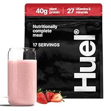 Huel Black Edition | Strawberry 40g Vegan Protein Powder | Nutritionally Complete Meal | 27 Vitamins and Minerals, Gluten Free | 17 Servings