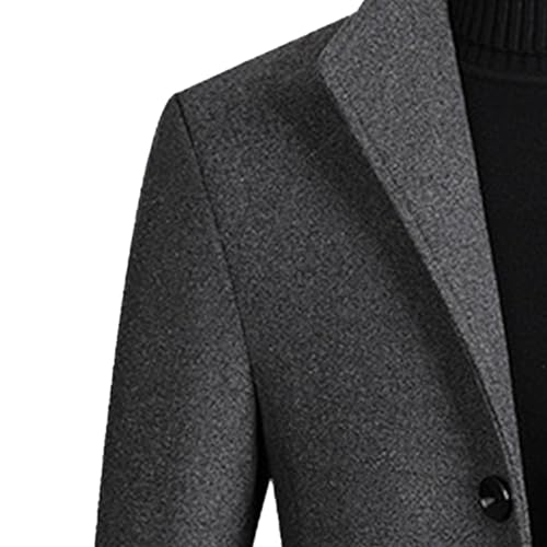 Men's Chunky Long Wool Blend Overcoat Single Breasted Business Overcoats Casual Slim Fit Down Woollen Topcoat3