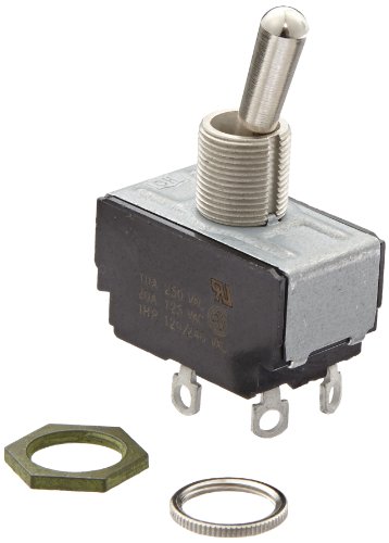 Eaton 7803K11 General Purpose Bat Lever Toggle Switch, AC Rated, Solder Termination, On-None-Off Action, DPST Contacts
