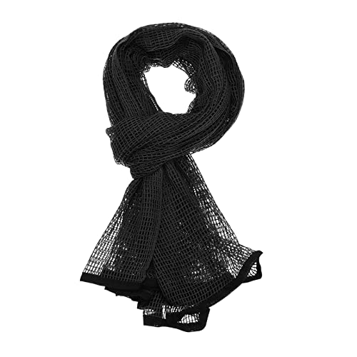 PATIKIL 71"x35" Camouflage Netting Camo Scarf, Camo Netting Veil Camo Mesh Neck Scarves Desert Mesh Scarves for Outdoor Activities, Black