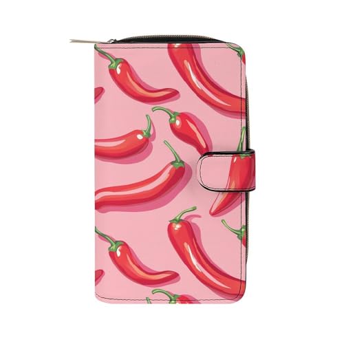 Pepper Pattern Fashion Women's Wallet RFID Blocking Bifold Clutch Purse Compact Card Holder 19.7x11x3.5cm