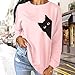 Lytiarul Cat Sweatshirts for Women Graphic Print Sweatshirt Funny Long Sleeve Shirt Cute Pullover Lightweight Hoodie Tops(Pink,L)
